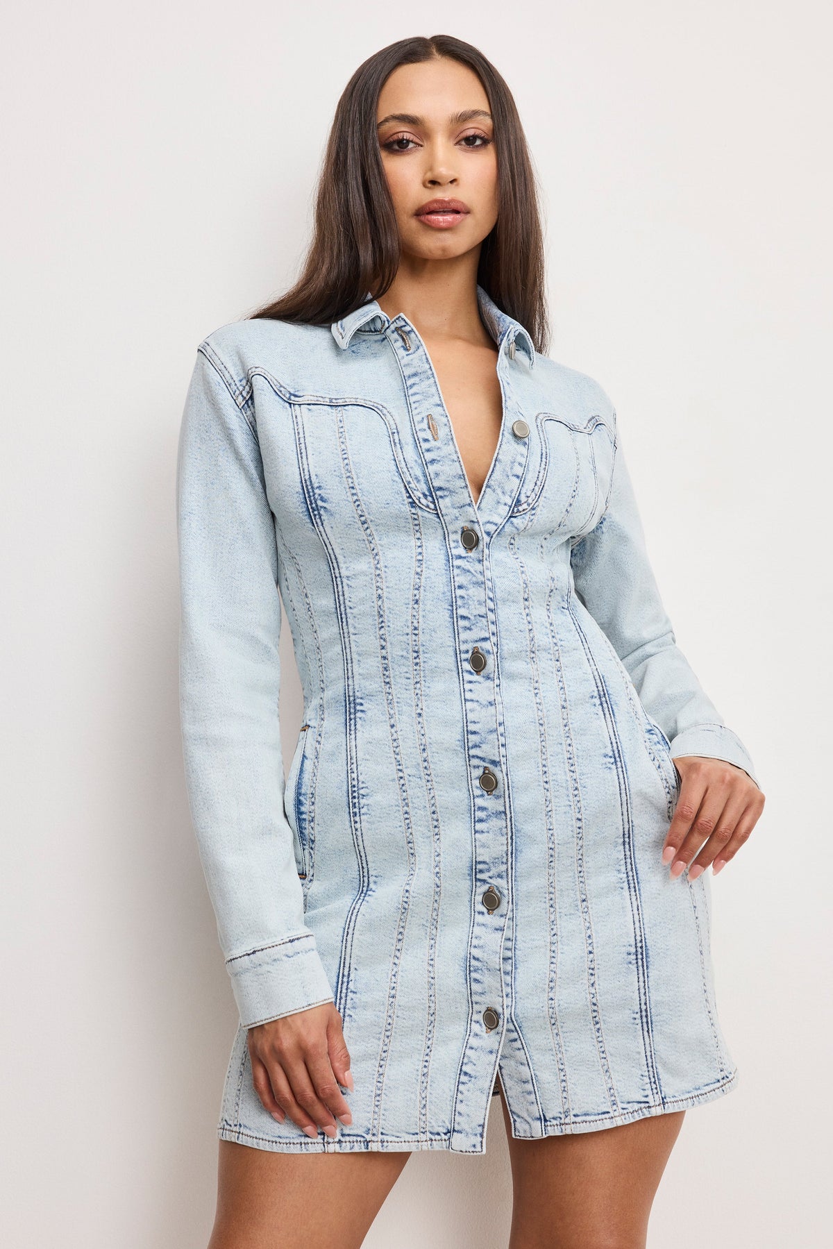 Premium DOLLY DENIM CORSET DRESS INDIGO1022