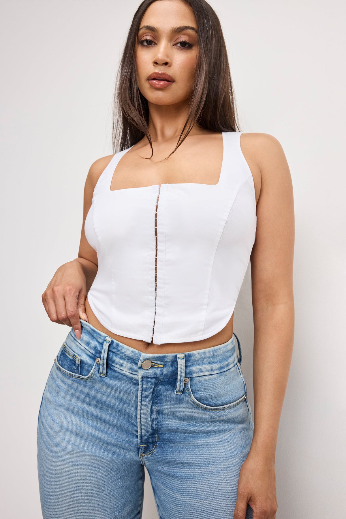 Premium DOLLY POPLIN BUSTIER WHITE001