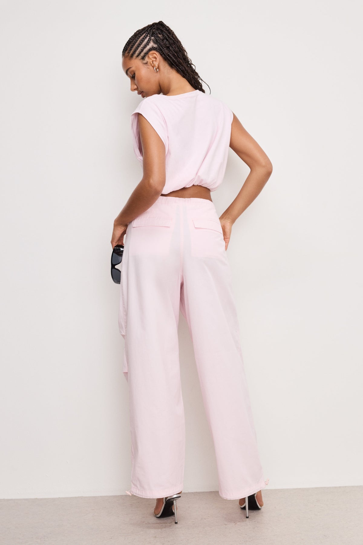 Premium TWILL PARACHUTE PANTS BUBBLEGUM005