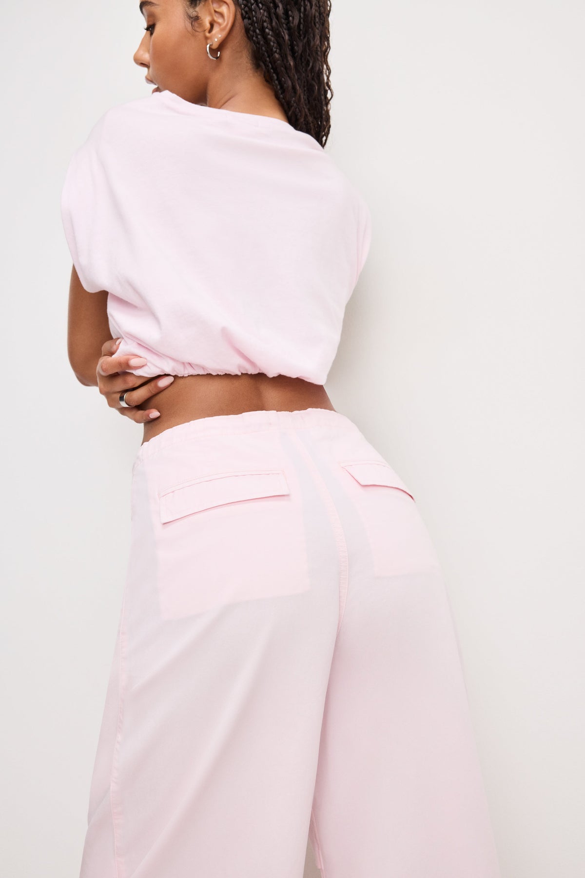 Premium TWILL PARACHUTE PANTS BUBBLEGUM005