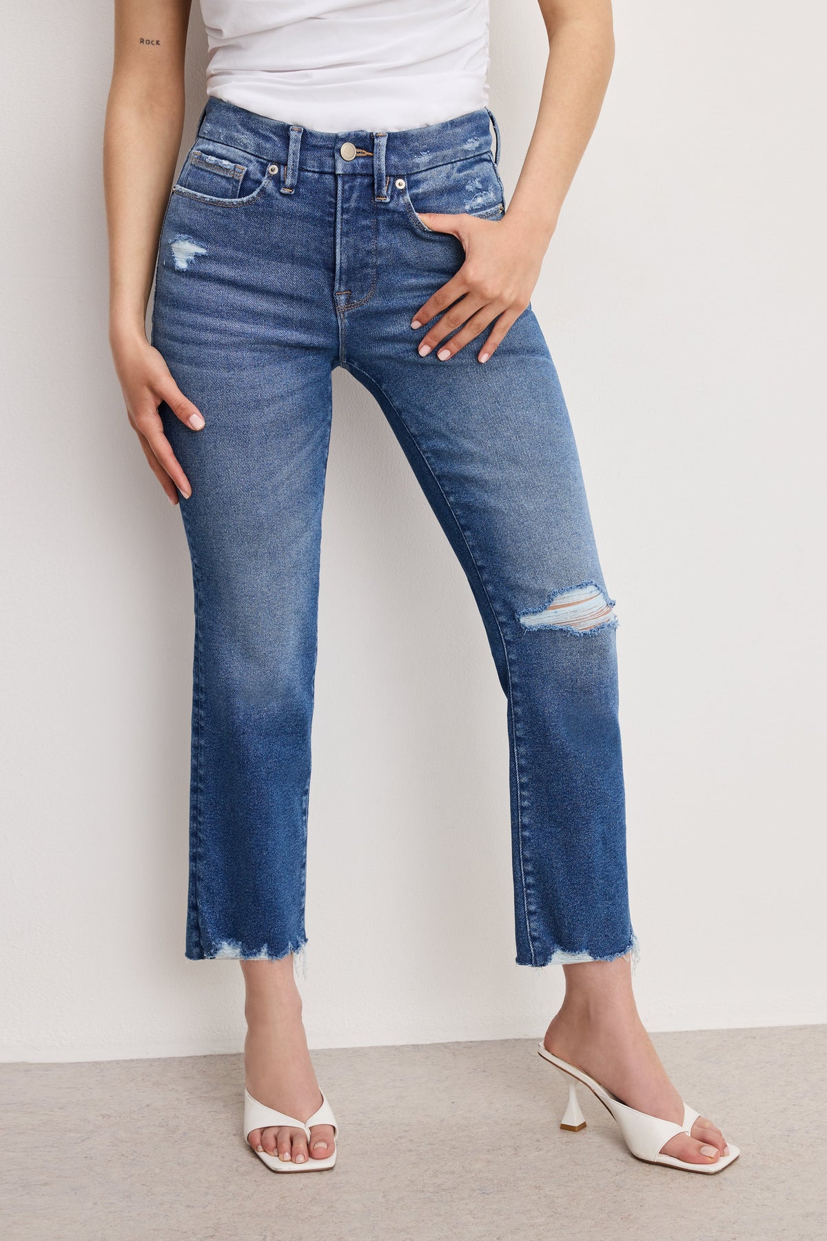 Premium GOOD PETITE STRAIGHT JEANS INDIGO943