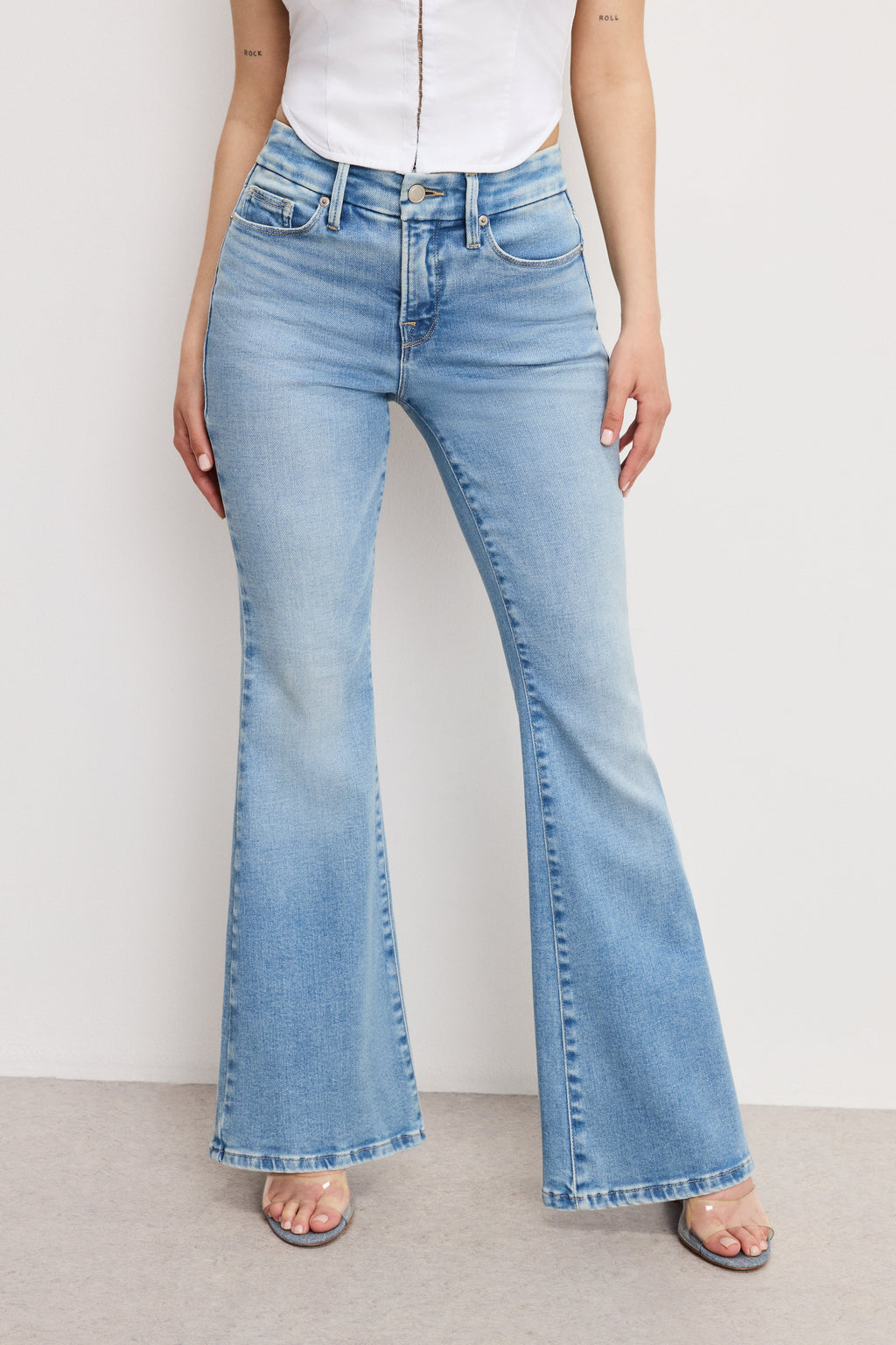Premium DOLLY JOLEANS PETITE FLARE JEANS INDIGO1019