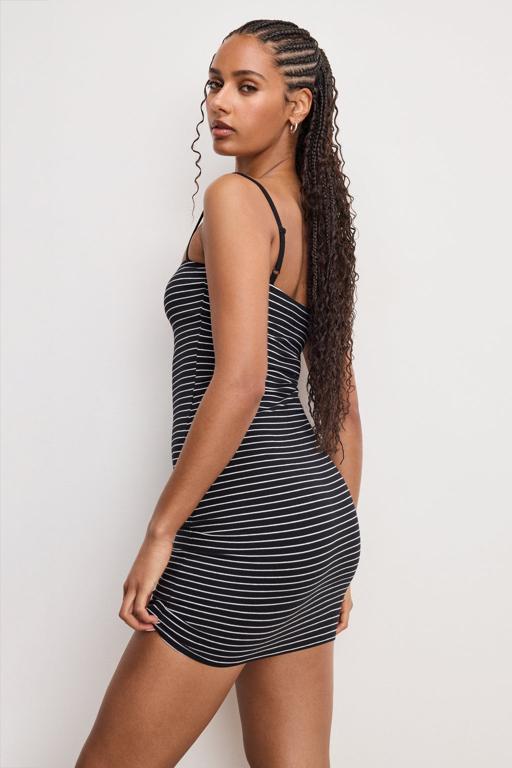 Premium SUPER STRETCH JERSEY CAMI MINI DRESS CLASSIC STRIPE002