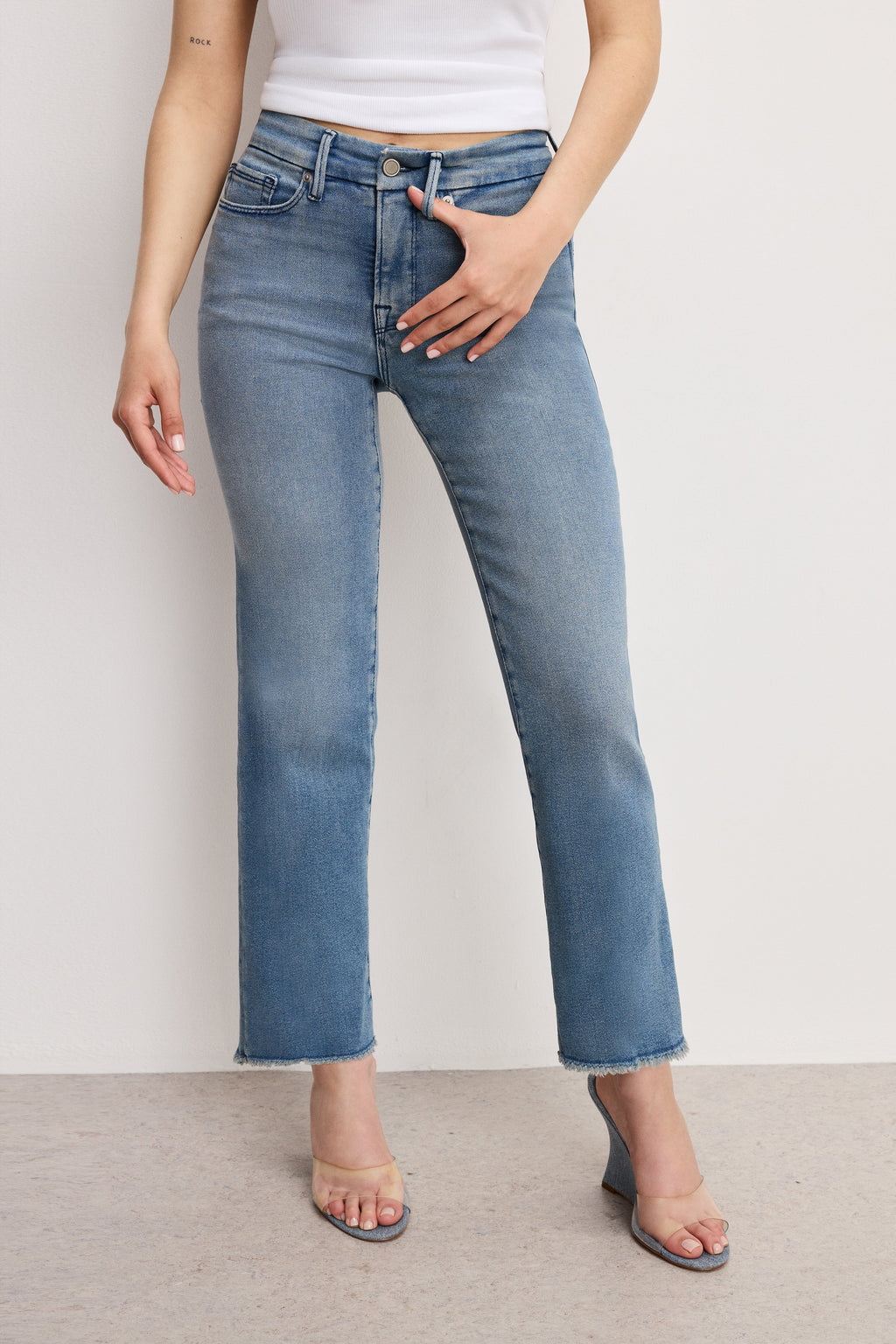 Premium GOOD PETITE STRAIGHT JEANS BLUE449