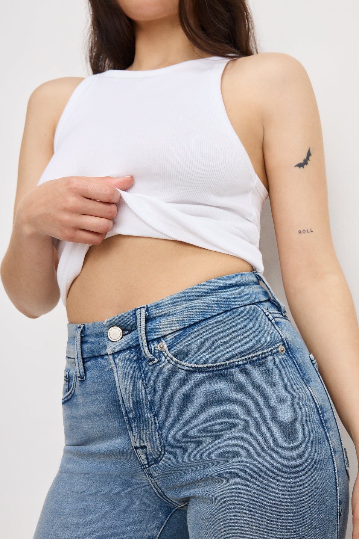 Premium GOOD PETITE STRAIGHT JEANS BLUE449