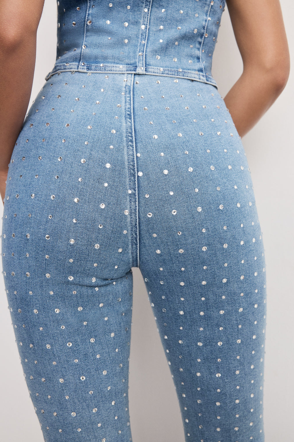 Premium DOLLY CRYSTAL DENIM PULL ON PANTS INDIGO1023