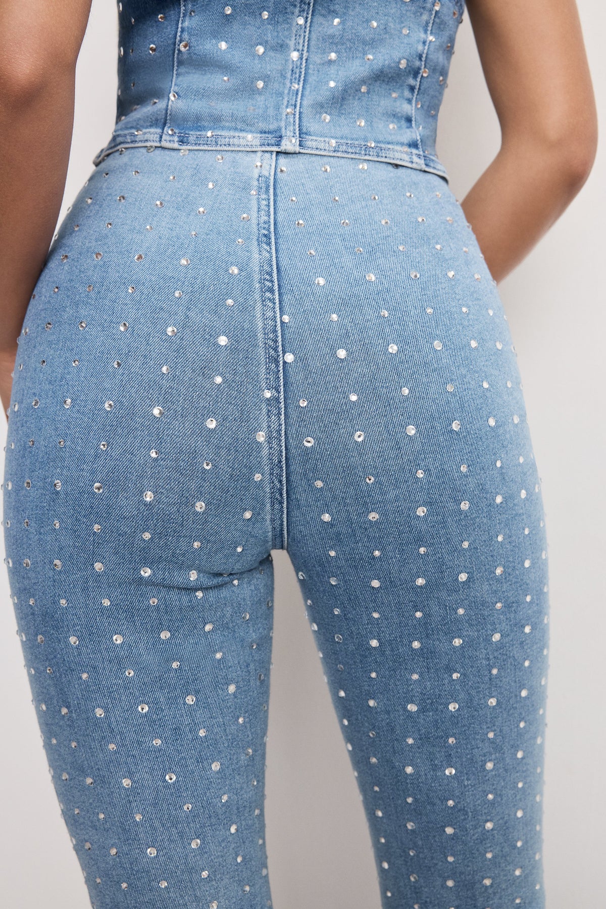 Premium DOLLY CRYSTAL DENIM PULL ON PANTS INDIGO1023
