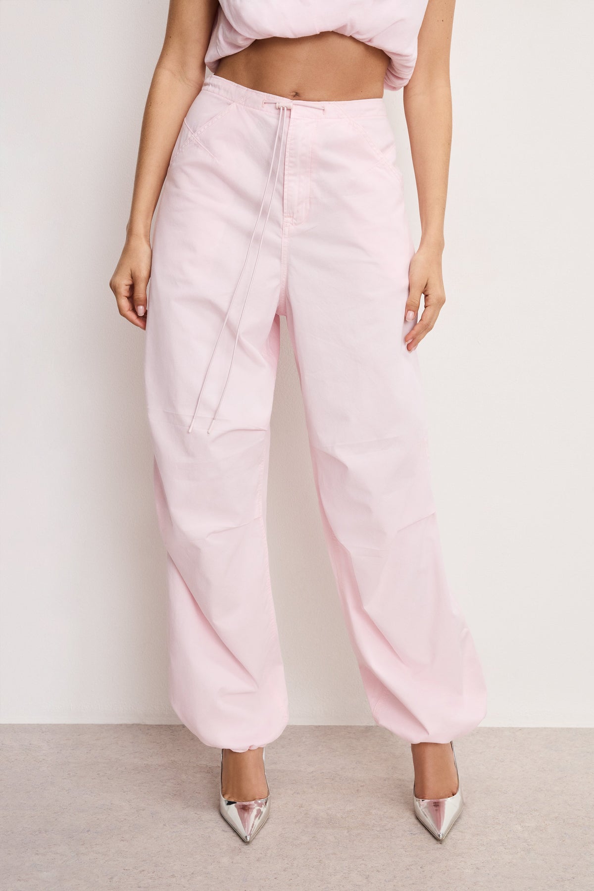 Premium TWILL PARACHUTE PANTS BUBBLEGUM005
