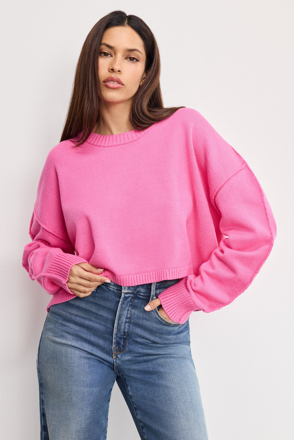 Premium COZY KNIT CREW NECK BOUQUET001