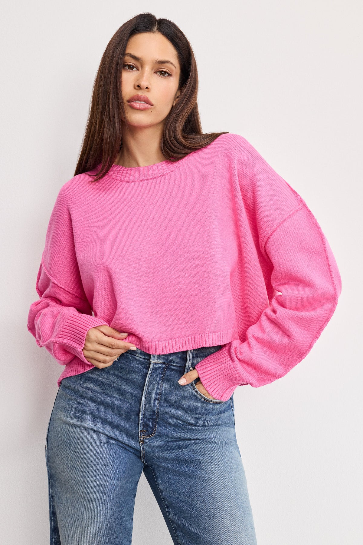 Premium COZY KNIT CREW NECK BOUQUET001