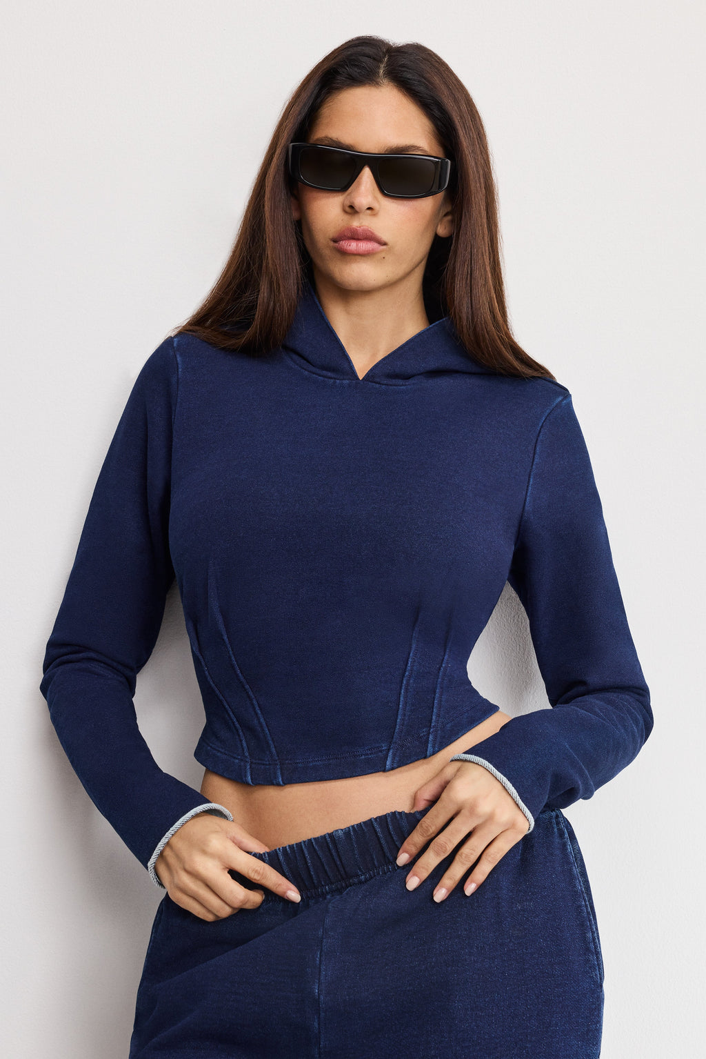 Premium JEANIUS CORSET HOODIE INDIGO1029