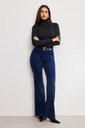Premium GOOD LEGS FLARE CORDUROY PANTS MIDNIGHT002