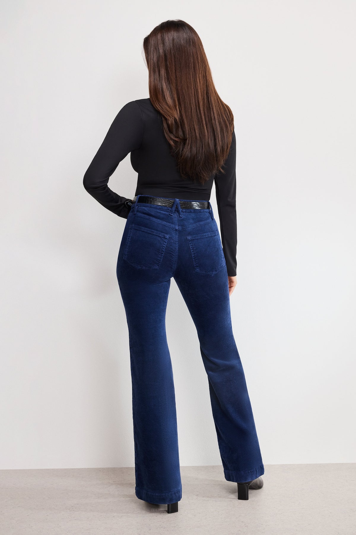 Premium GOOD LEGS FLARE CORDUROY PANTS MIDNIGHT002