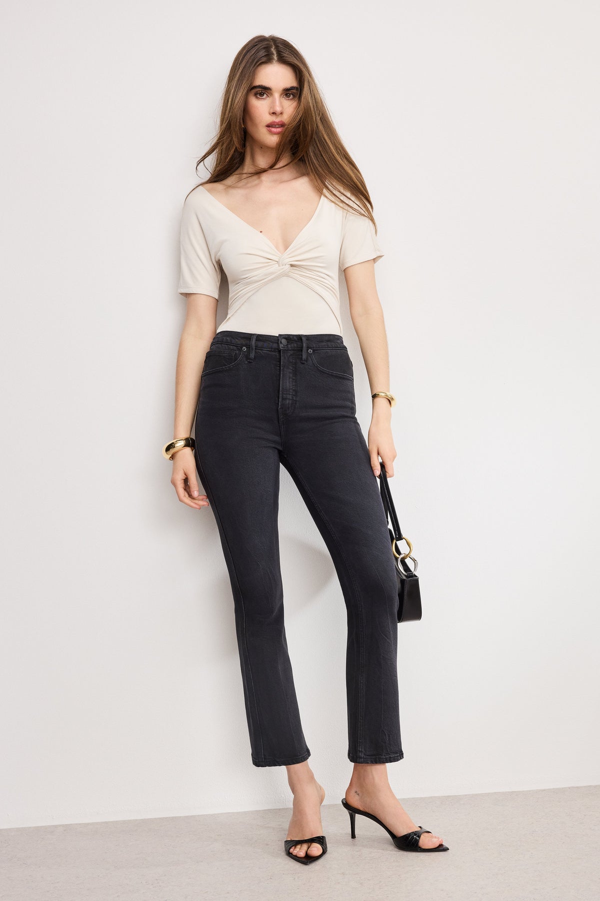 Premium JERSEY TWIST FRONT BODYSUIT ECRU003