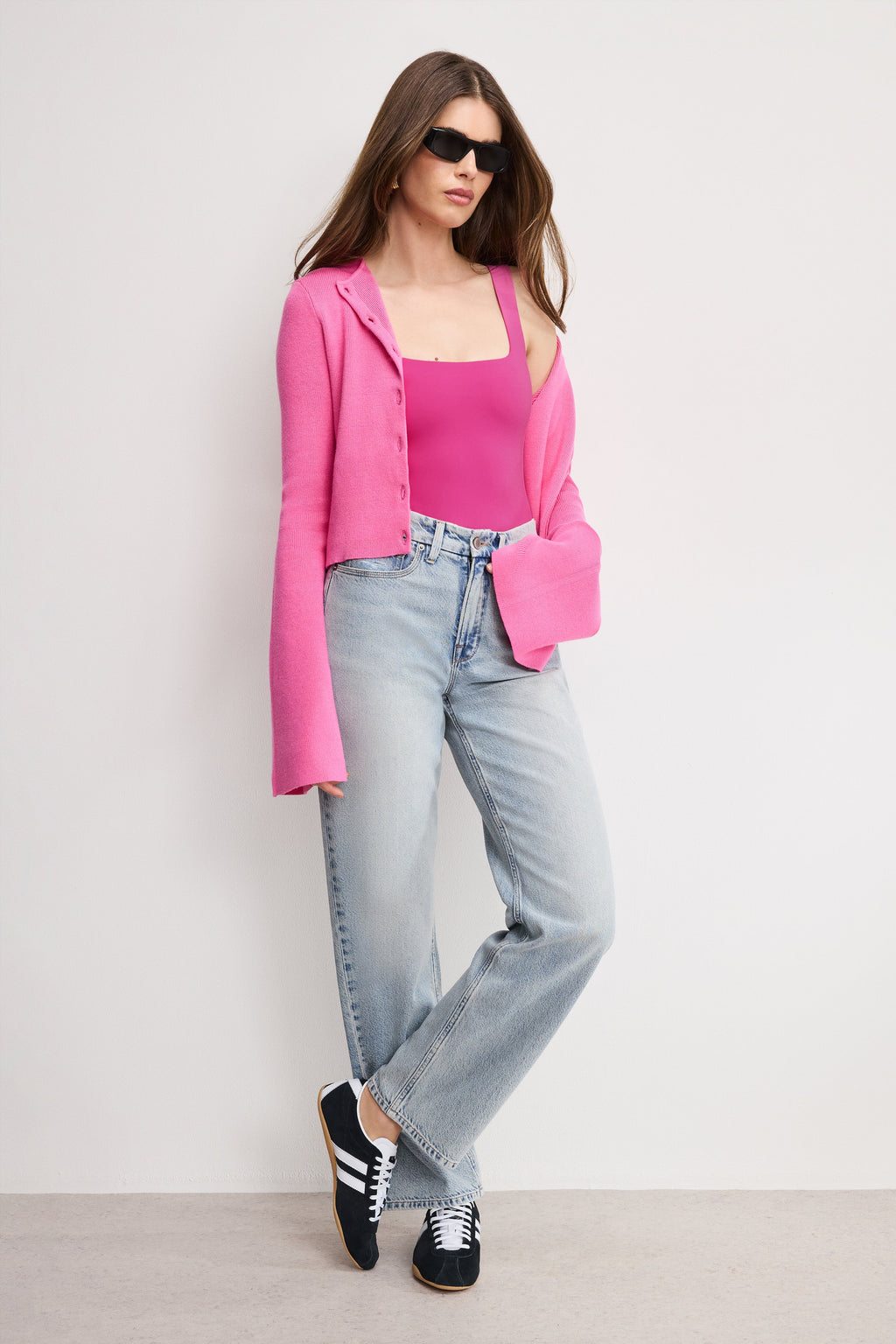 Premium SCULPTING MODERN TANK BODYSUIT FUSCHIA002