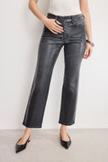 Premium SOFT TECH GOOD LEGS STRAIGHT COATED JEANS BLACK402