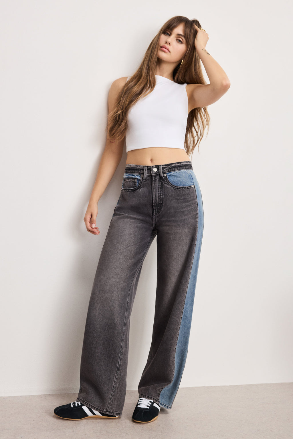 Premium GOOD LOW RISE BAGGY JEANS INDIGO1000