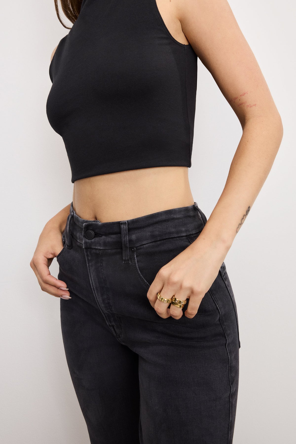 Premium SOFT TECH GOOD TRUE STRAIGHT JEANS BLACK343