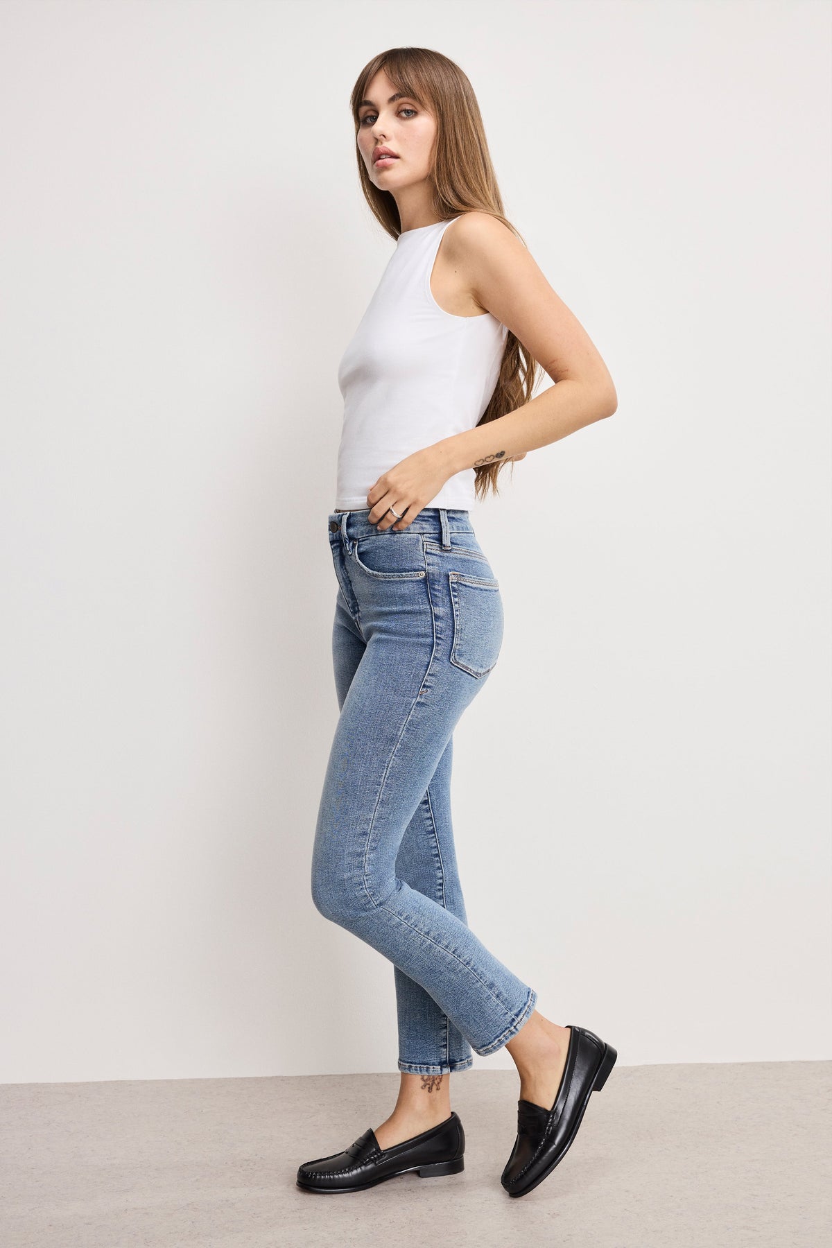 Premium GOOD LEGS STRAIGHT JEANS INDIGO988
