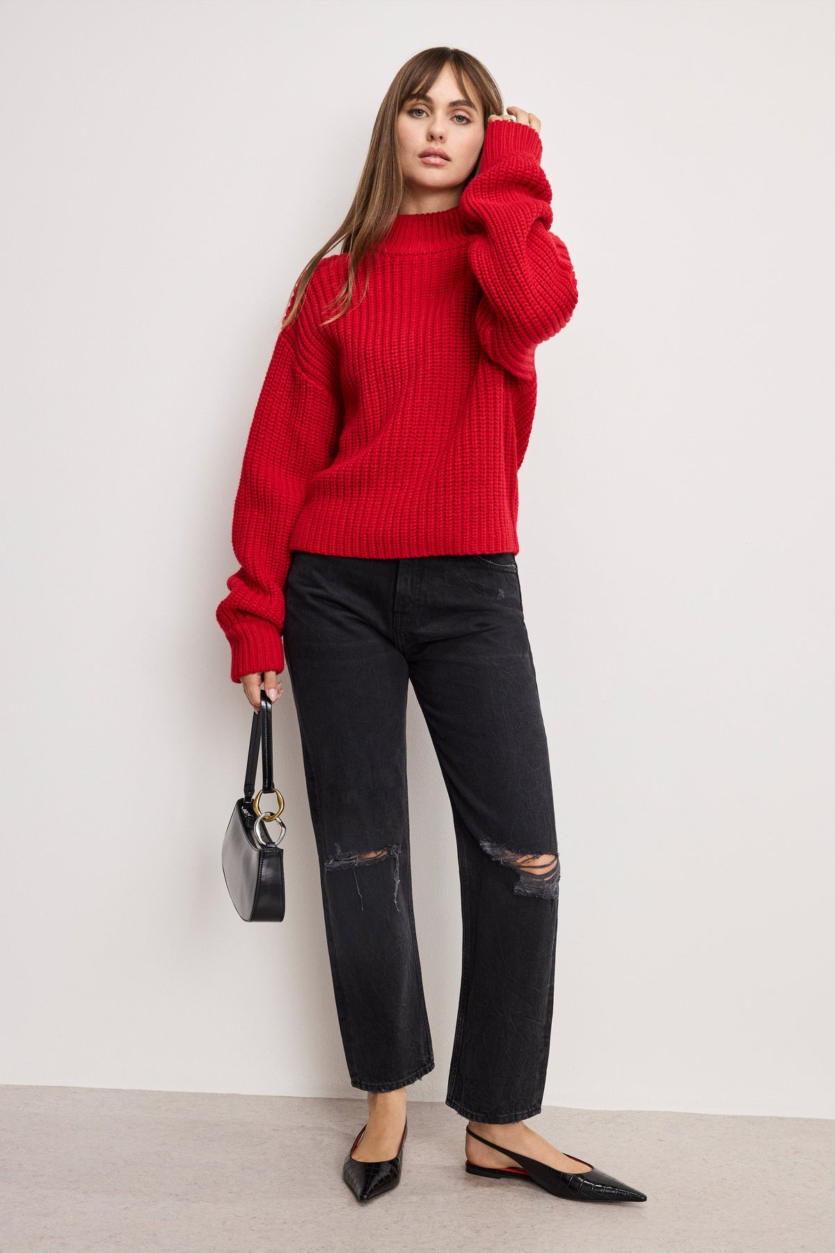 Premium CHUNKY KNIT MOCK NECK SWEATER CHILI001