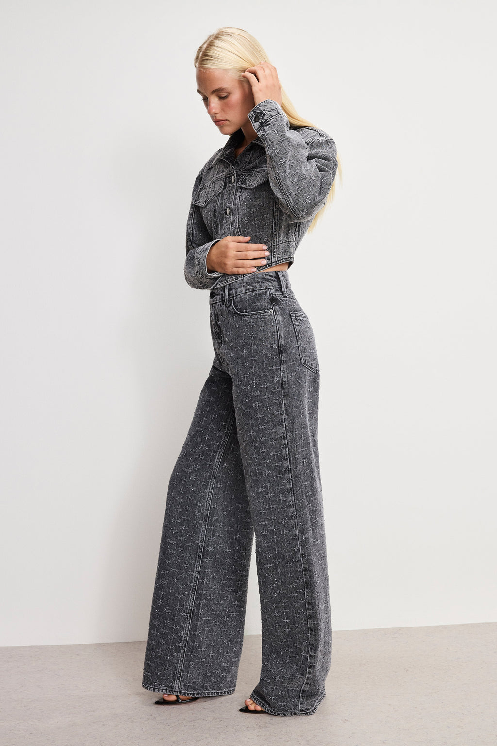 Premium DOLLY JOLEANS CRYSTAL RELAXED JEANS BLACK415