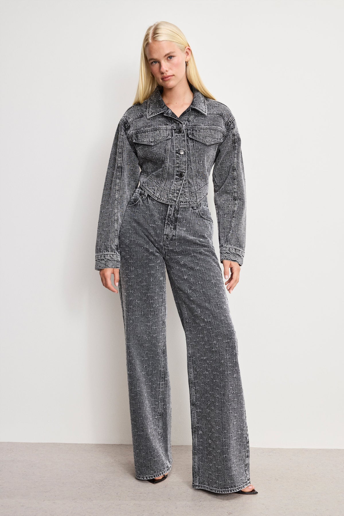 Premium DOLLY JOLEANS CRYSTAL RELAXED JEANS BLACK415