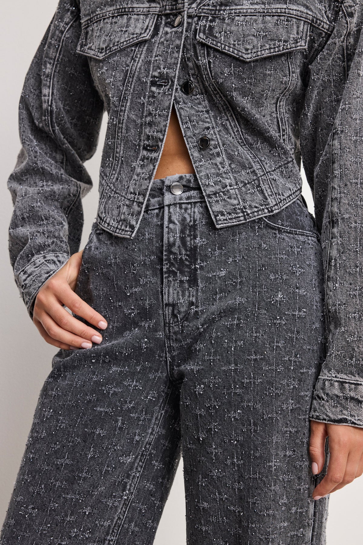 Premium DOLLY JOLEANS CRYSTAL RELAXED JEANS BLACK415