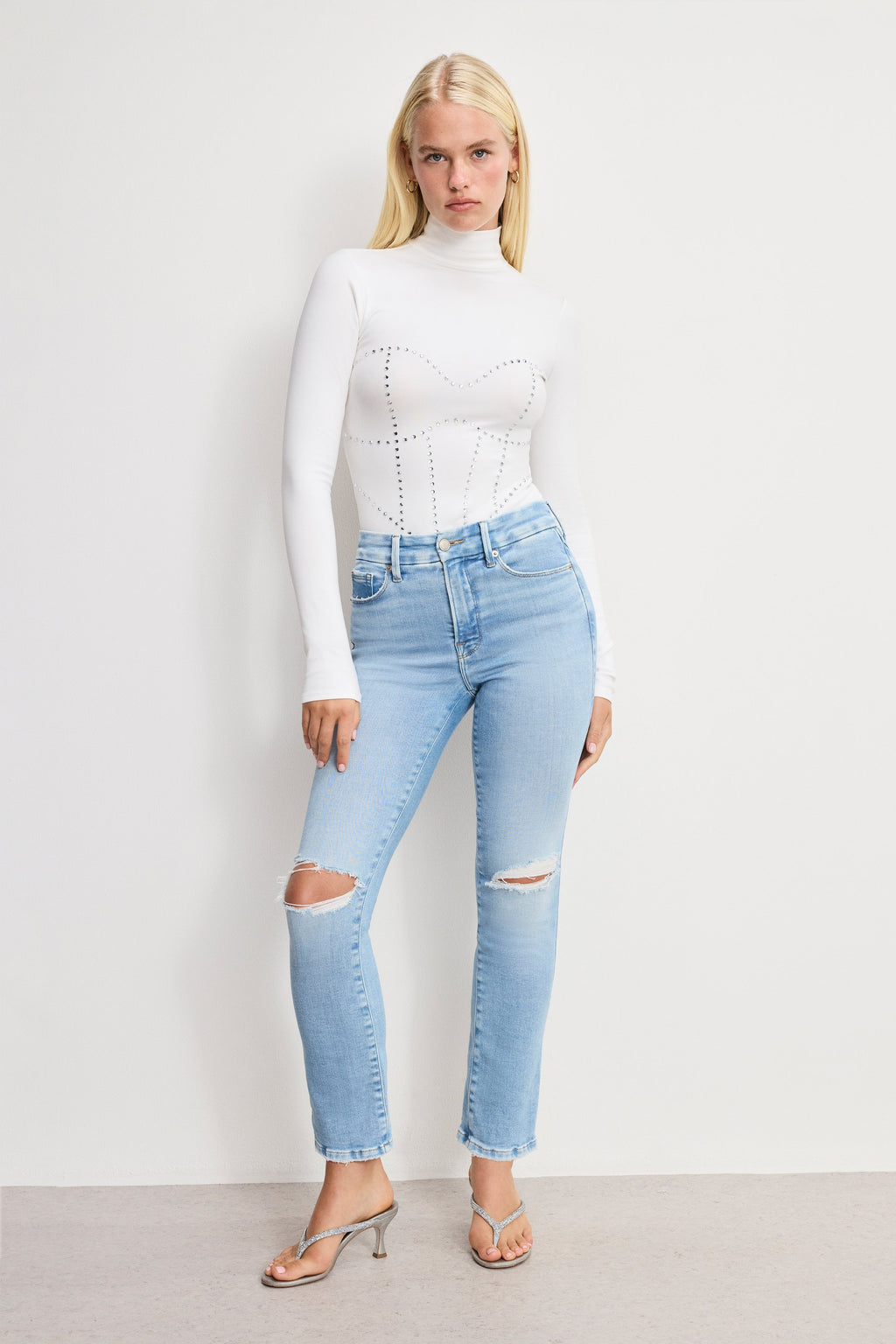 Premium DOLLY CRYSTAL CORSET BODYSUIT WHITE001