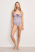 Premium PLAID DRAWSTRING SWIMSUIT FIG PLAID
