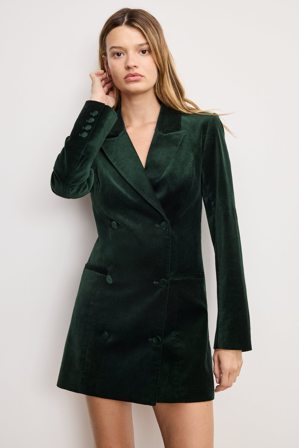 Premium VELVET EXEC DRESS PINE GREEN003