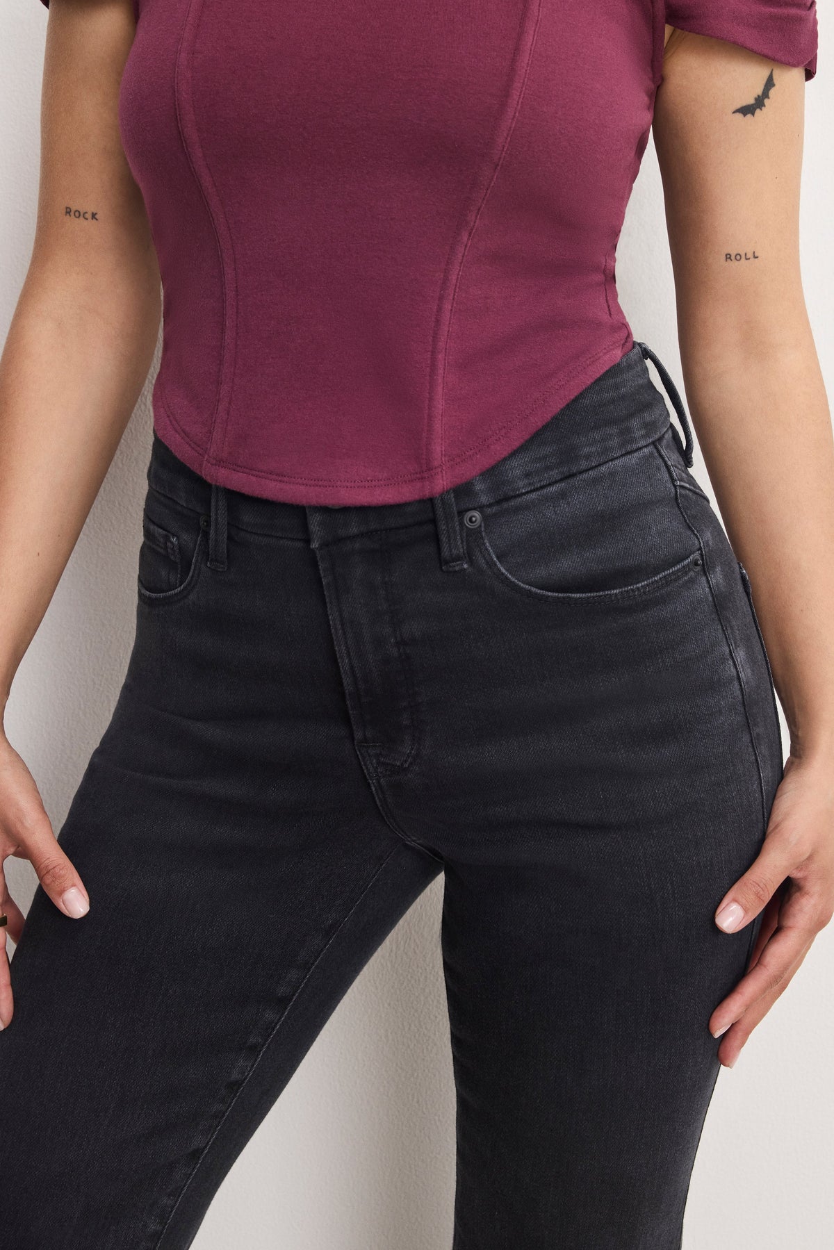 Premium DOLLY JOLEANS PETITE FLARE JEANS BLACK391