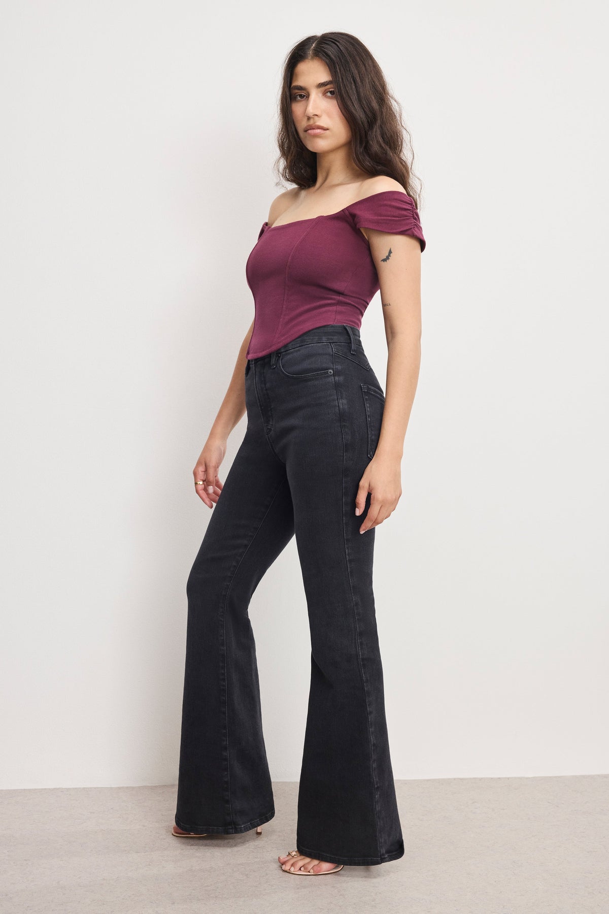 Premium DOLLY JOLEANS PETITE FLARE JEANS BLACK391