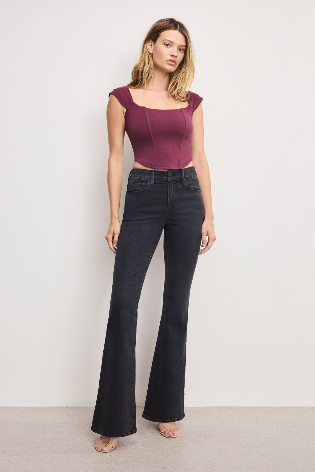 Premium DOLLY JOLEANS FLARE JEANS BLACK391