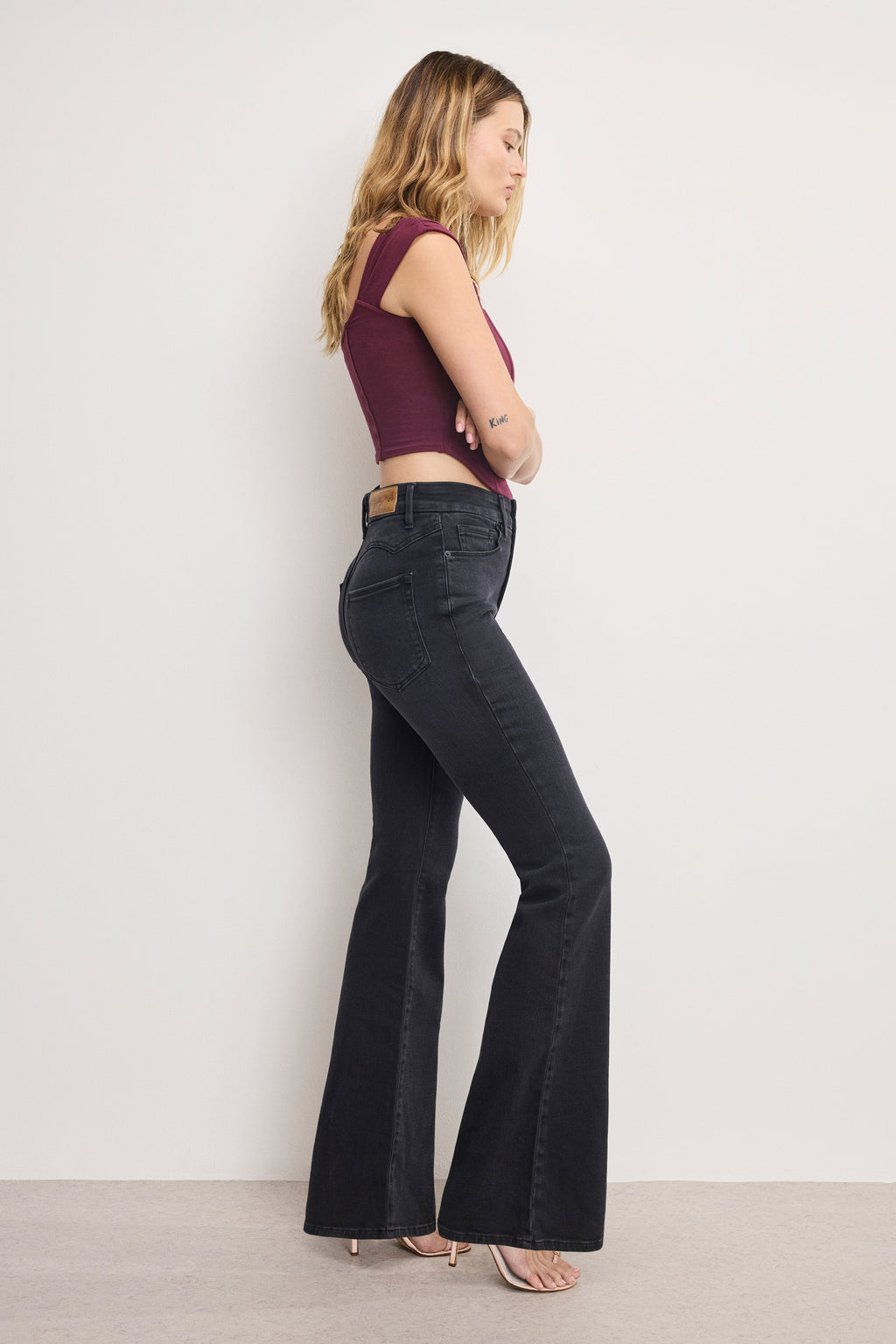 Premium DOLLY JOLEANS FLARE JEANS BLACK391
