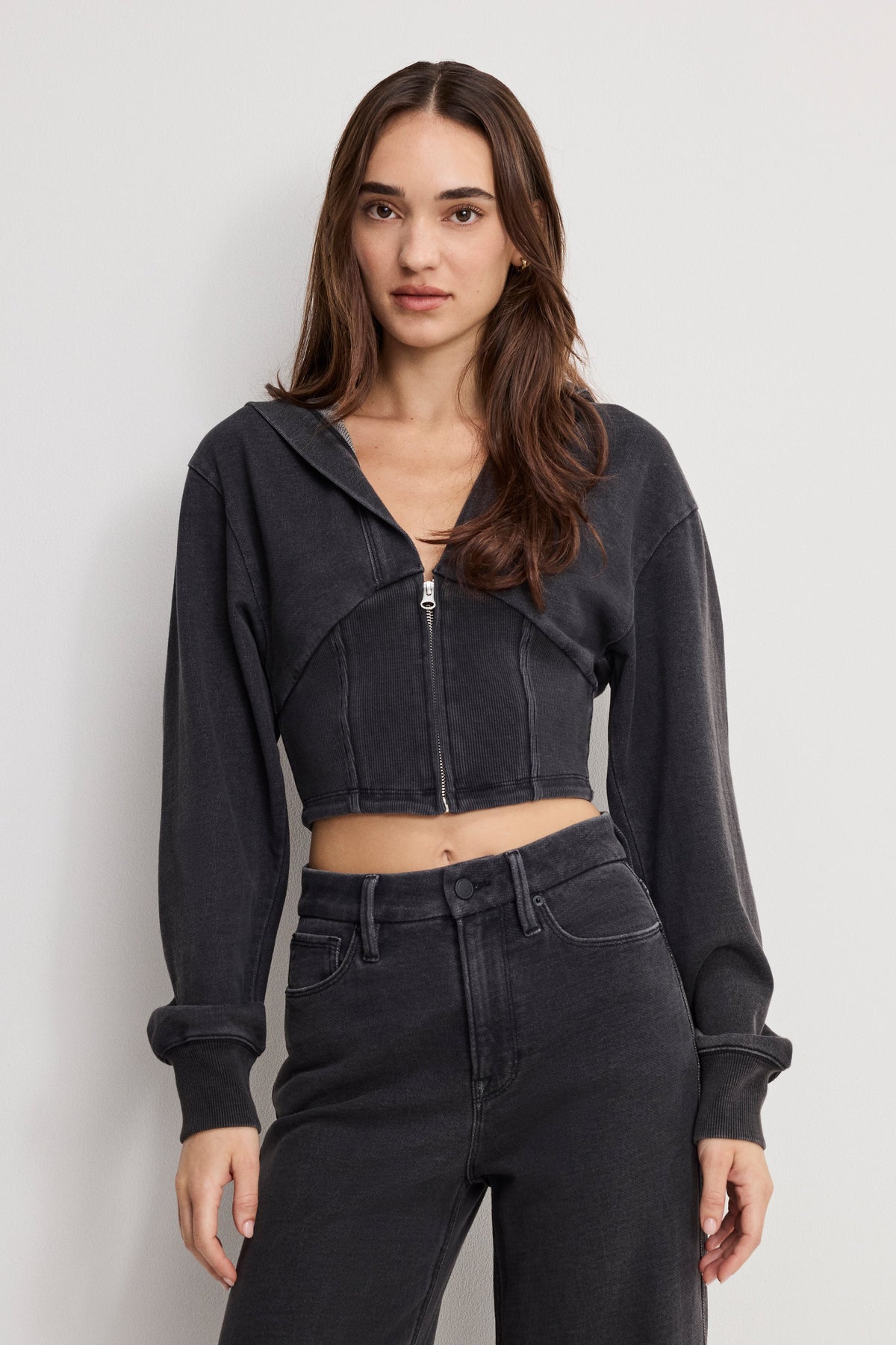 Premium JEANIUS ZIP UP HOODIE BLACK430