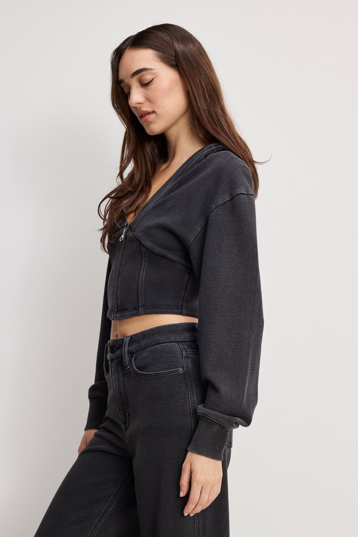 Premium JEANIUS ZIP UP HOODIE BLACK430