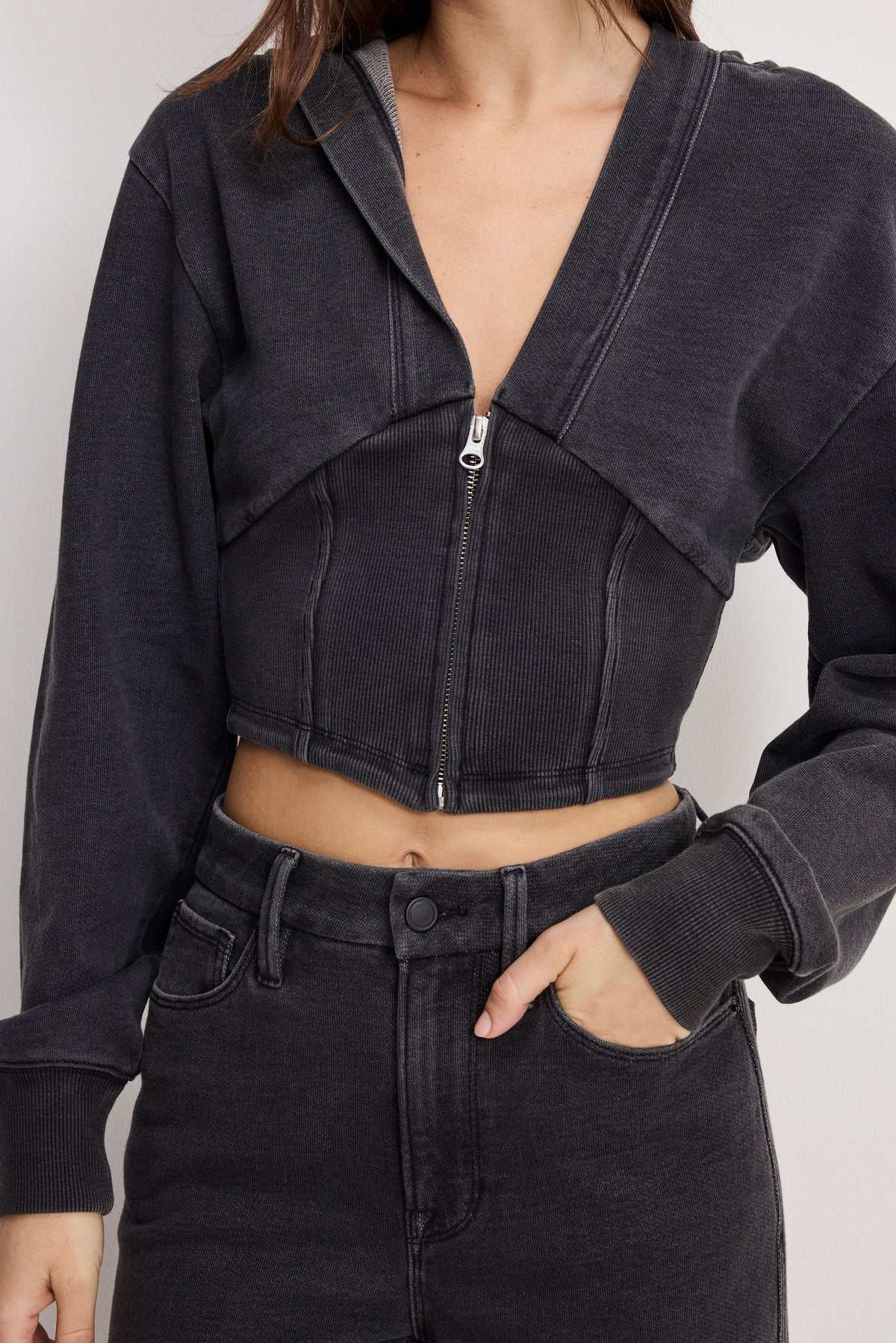 Premium JEANIUS ZIP UP HOODIE BLACK430