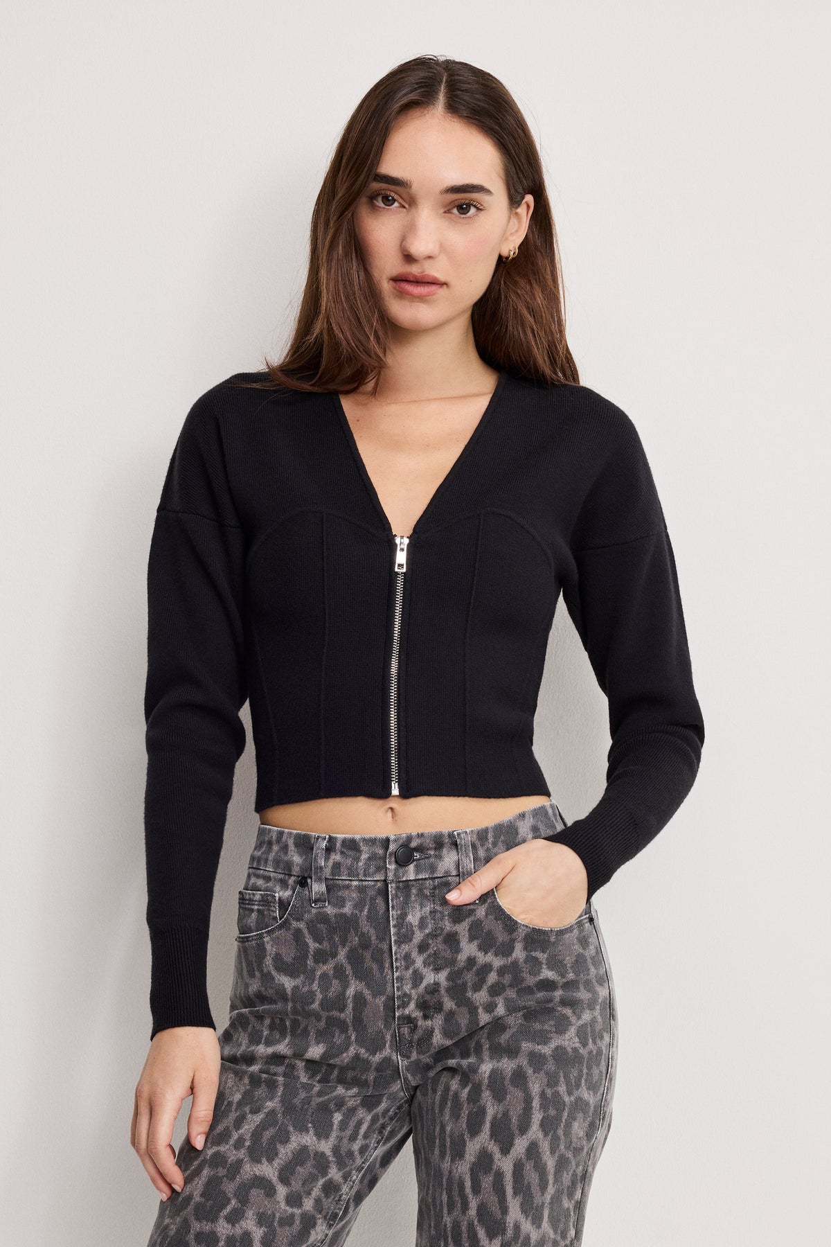 Premium BUSTIER SWEATER BLACK001