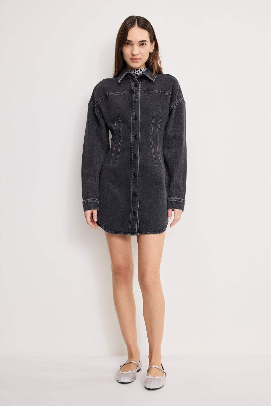 Premium SHAPED DENIM DRESS K418
