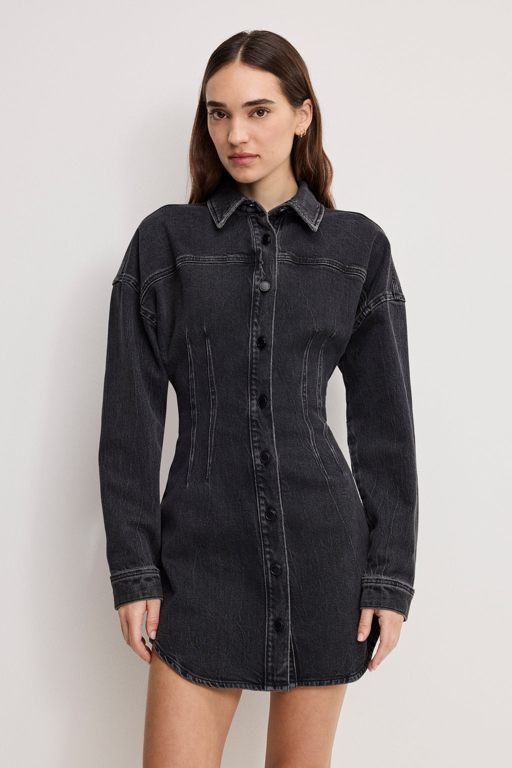 Premium SHAPED DENIM DRESS K418