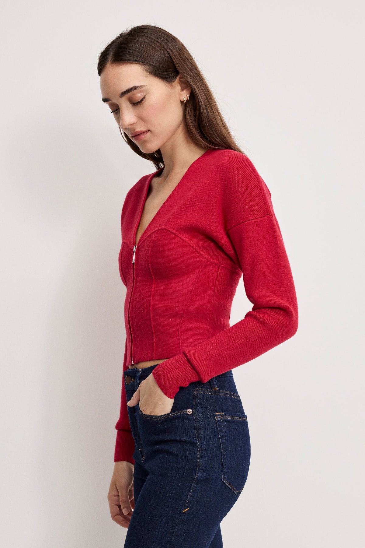 Premium BUSTIER SWEATER RUBY
