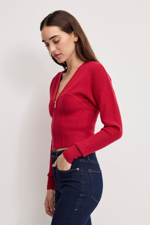 Premium BUSTIER SWEATER RUBY