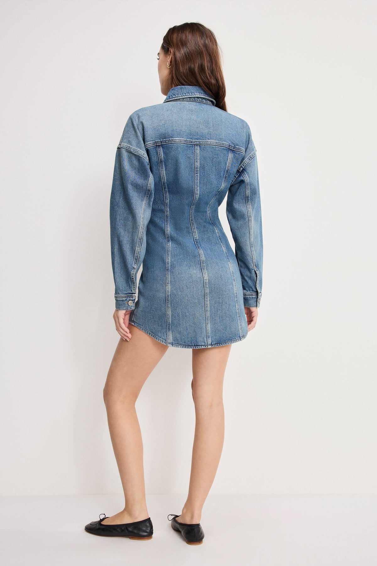 Premium SHAPED DENIM DRESS INDIGO1100