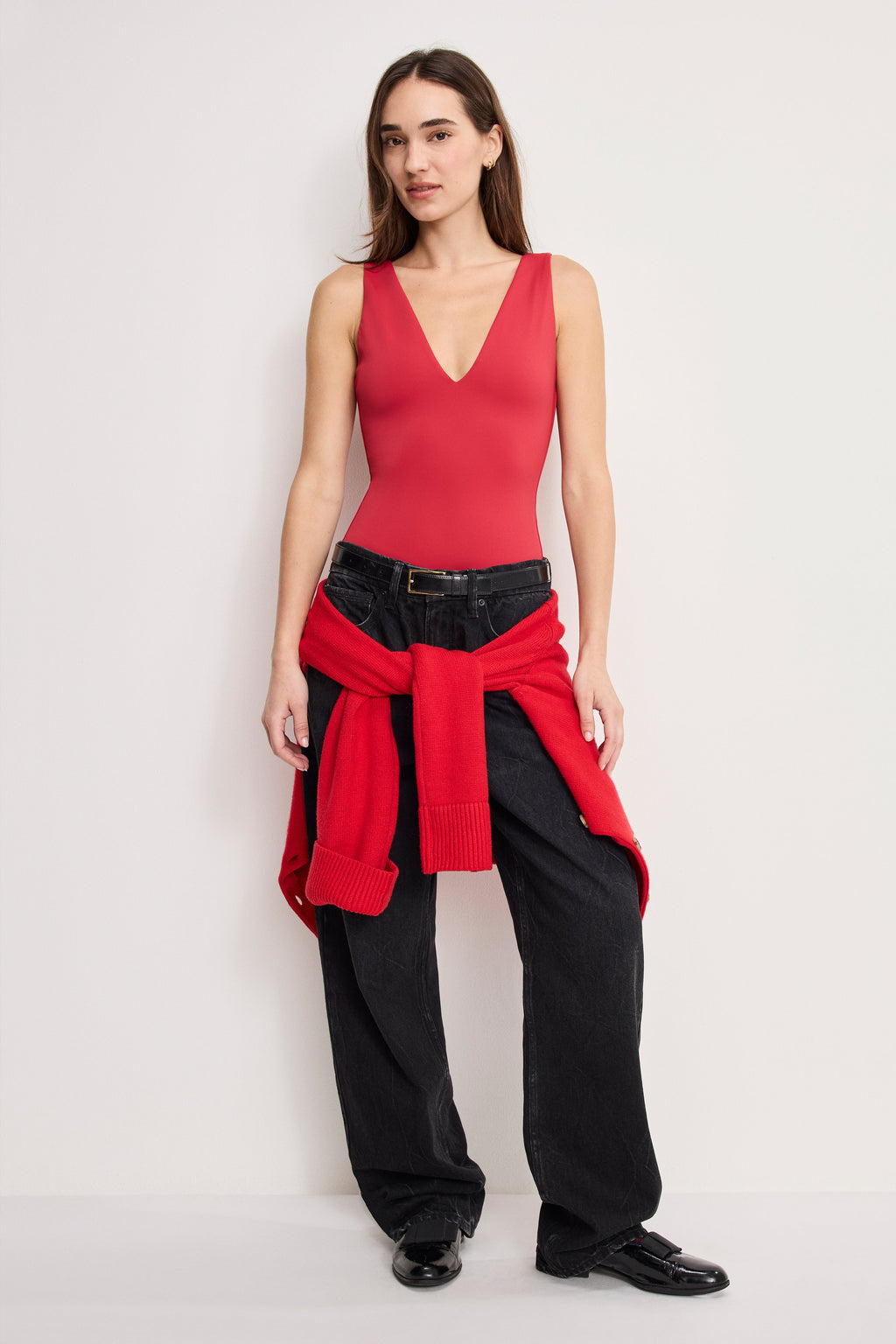 Premium SCULPTING DEEP V BODYSUIT RUBY