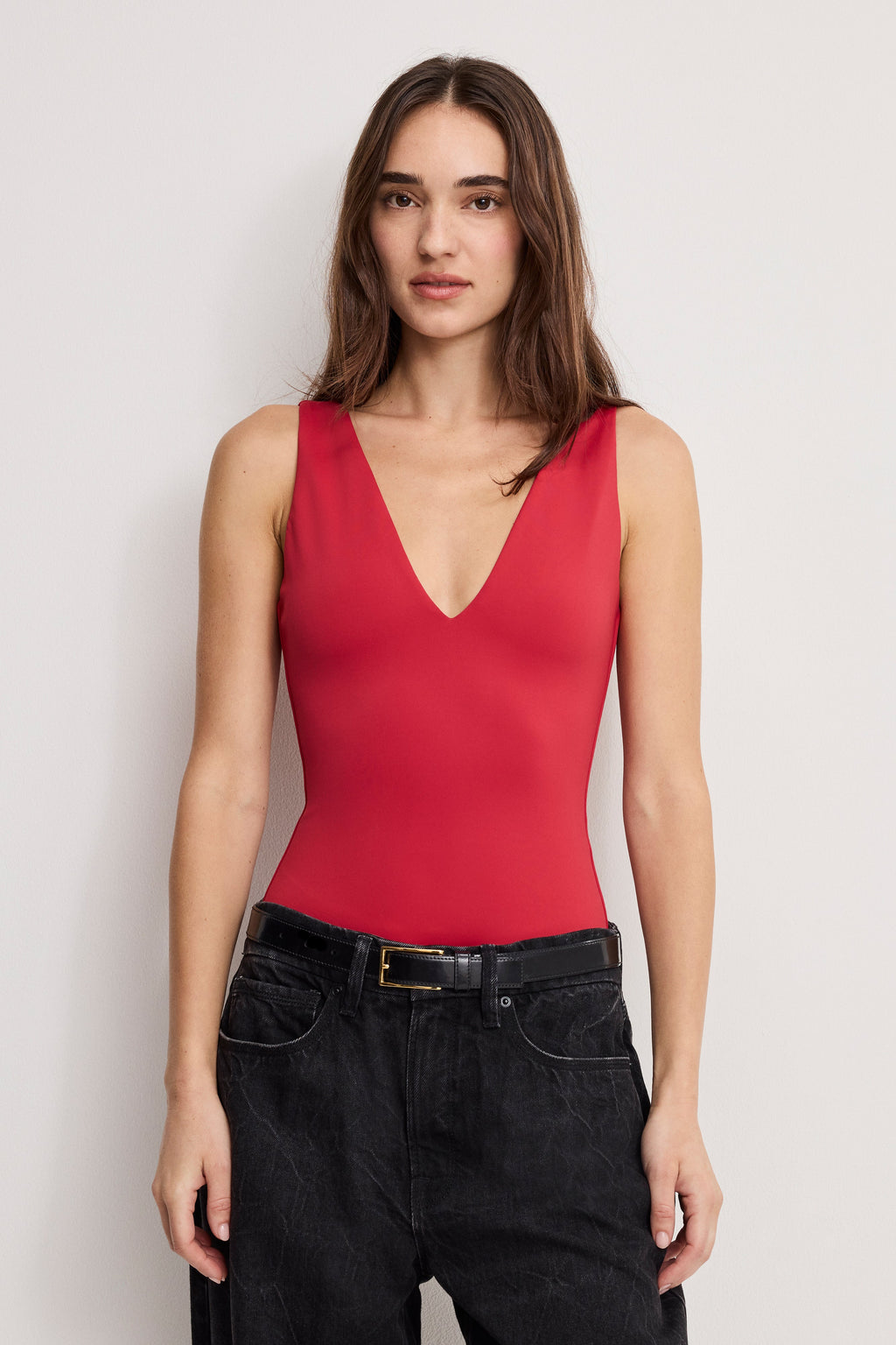 Premium SCULPTING DEEP V BODYSUIT RUBY