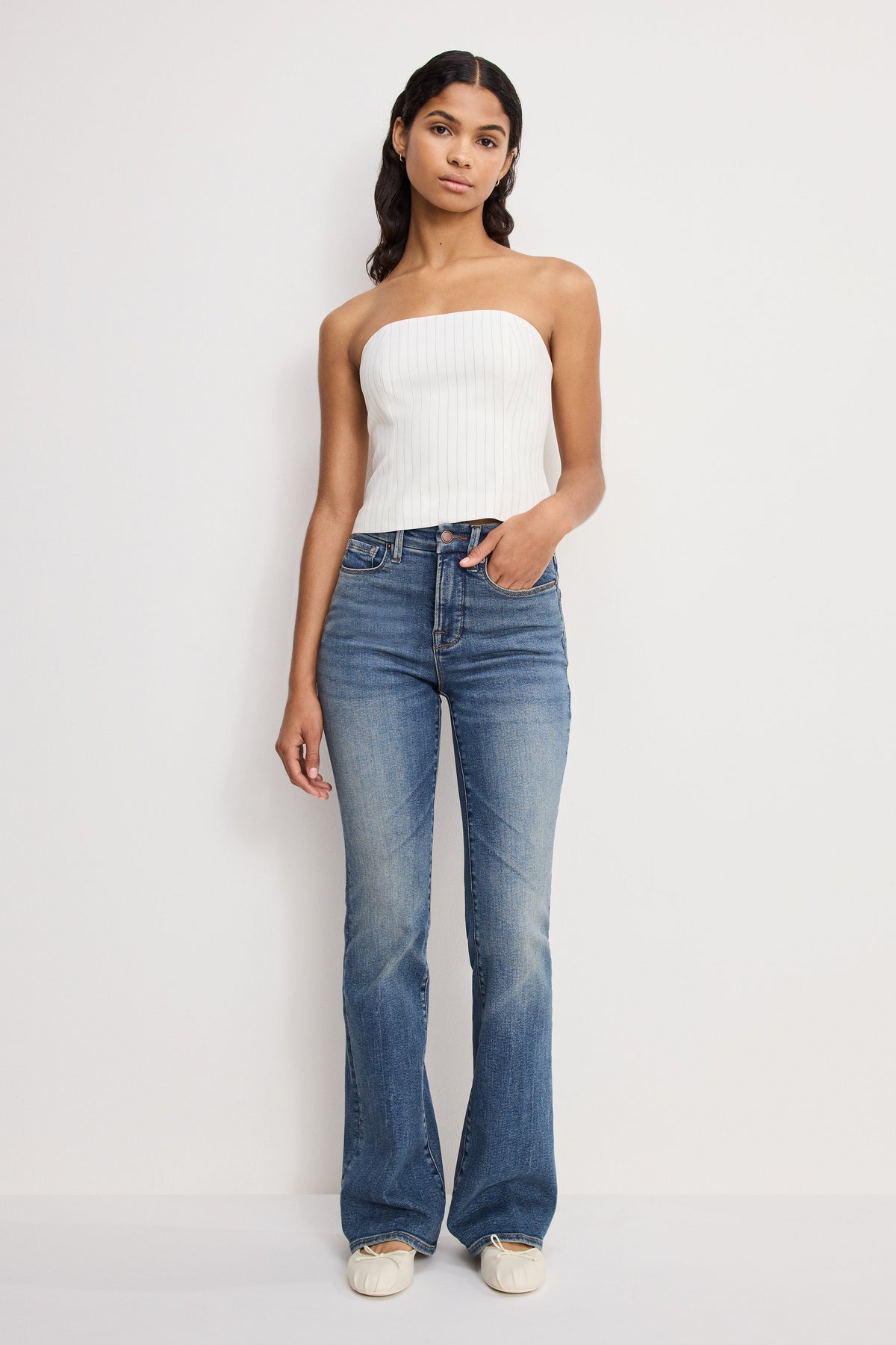 Premium GOOD CLASSIC BOOTCUT JEANS INDIGO1128