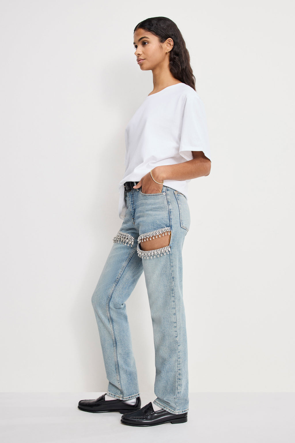 Premium GOOD ICON STRAIGHT DIAMOND JEANS INDIGO357