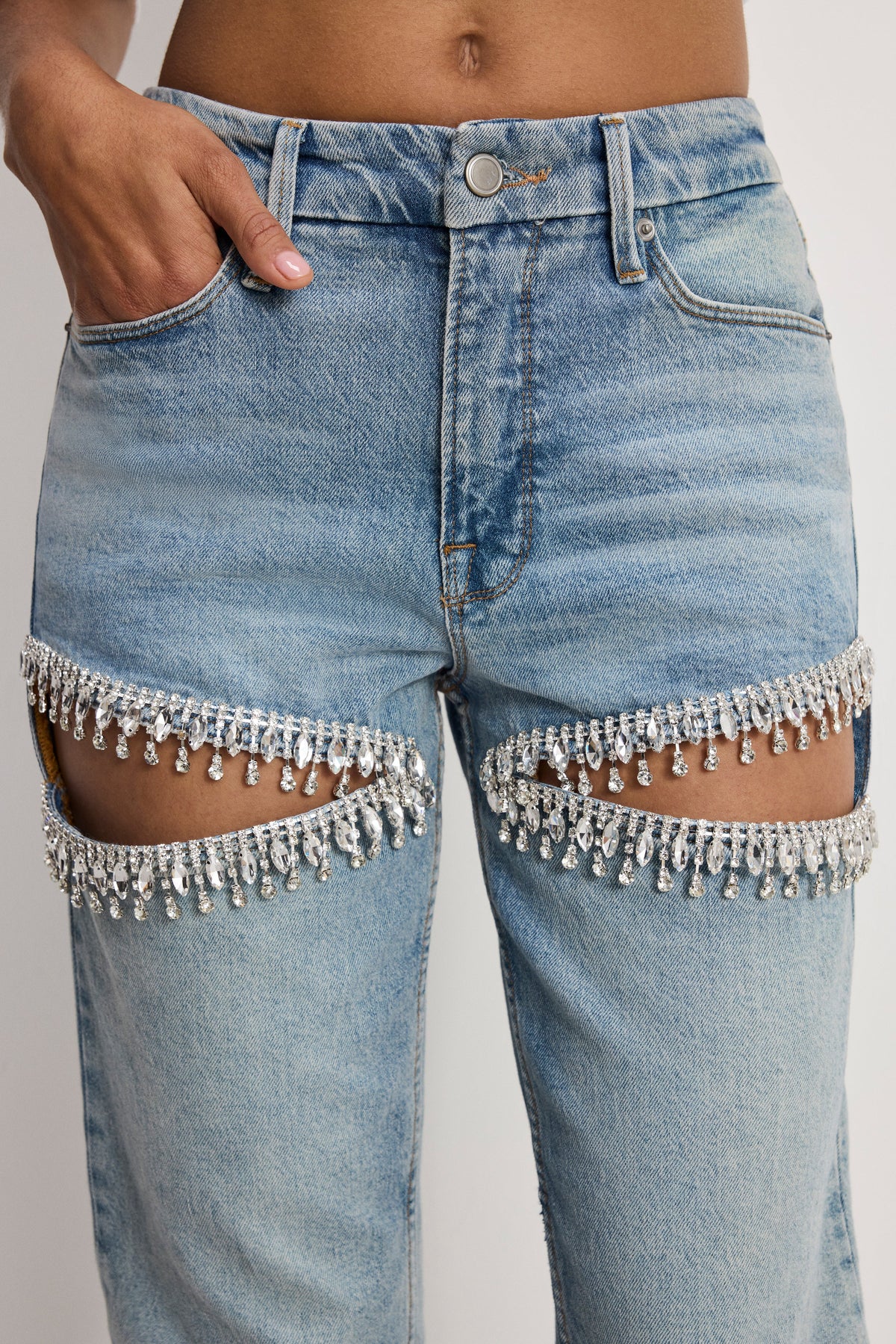 Premium GOOD ICON STRAIGHT DIAMOND JEANS INDIGO357