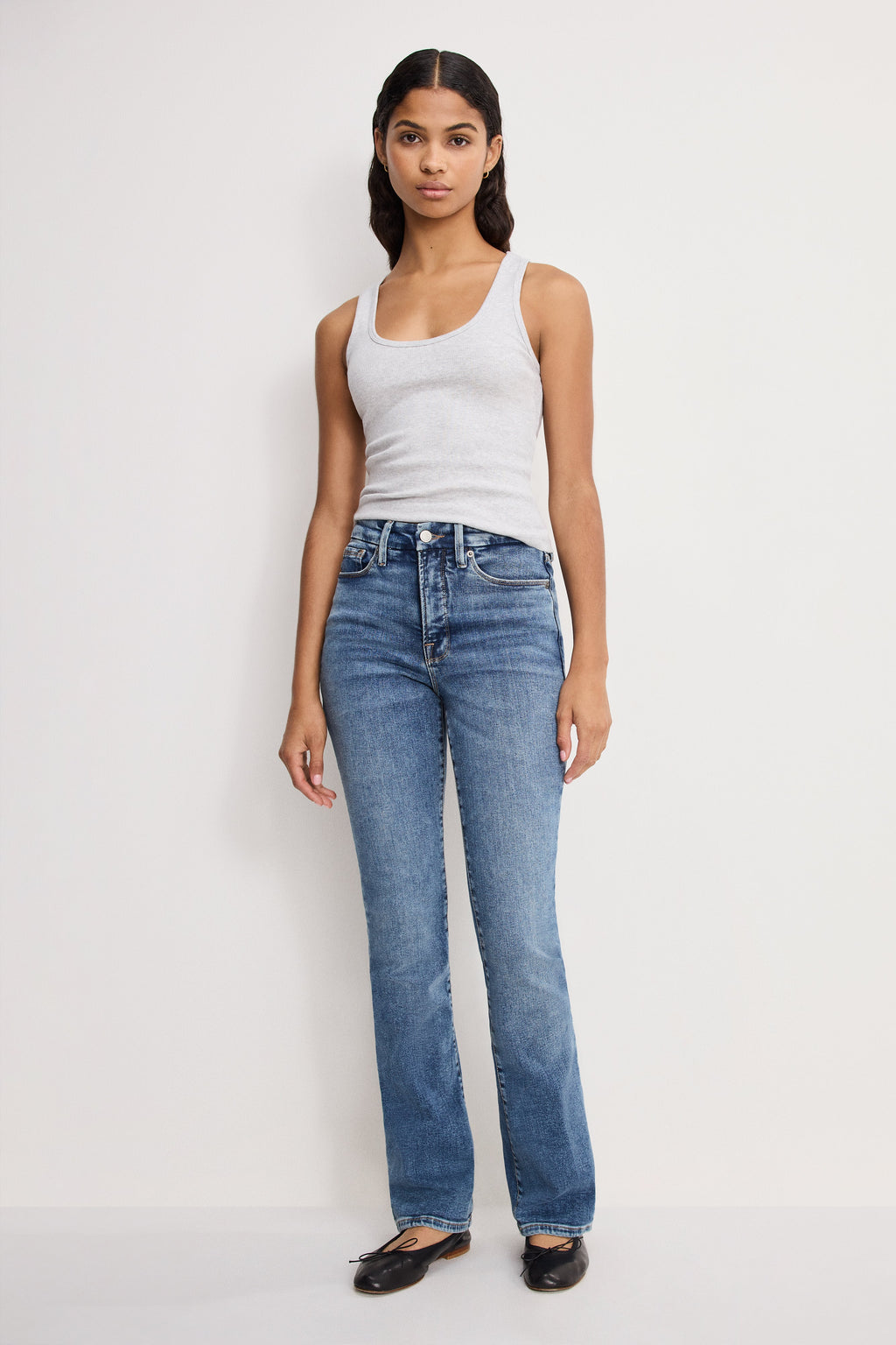 Premium COMPRESSION GOOD CLASSIC BOOTCUT JEANS INDIGO254