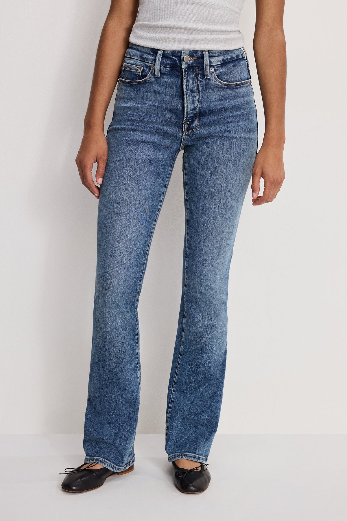 Premium COMPRESSION GOOD CLASSIC BOOTCUT JEANS INDIGO254